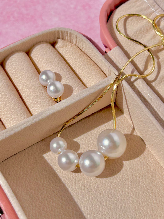 COLLAR Y ARETES PERLA