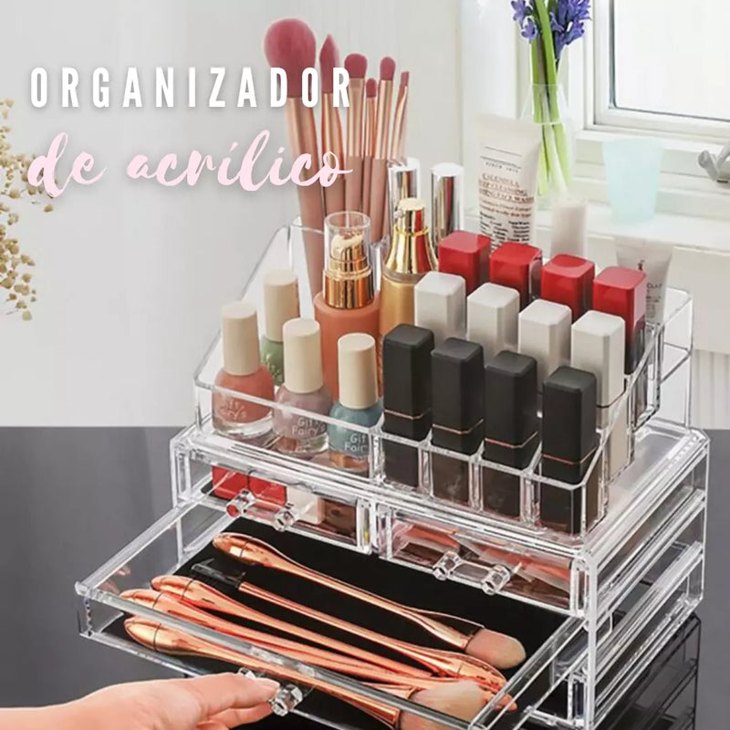 Organizador de acrílico para maquillaje