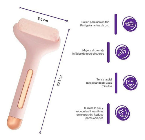 Rodillo Facial Ice Roller Masajeador De Gel Frio