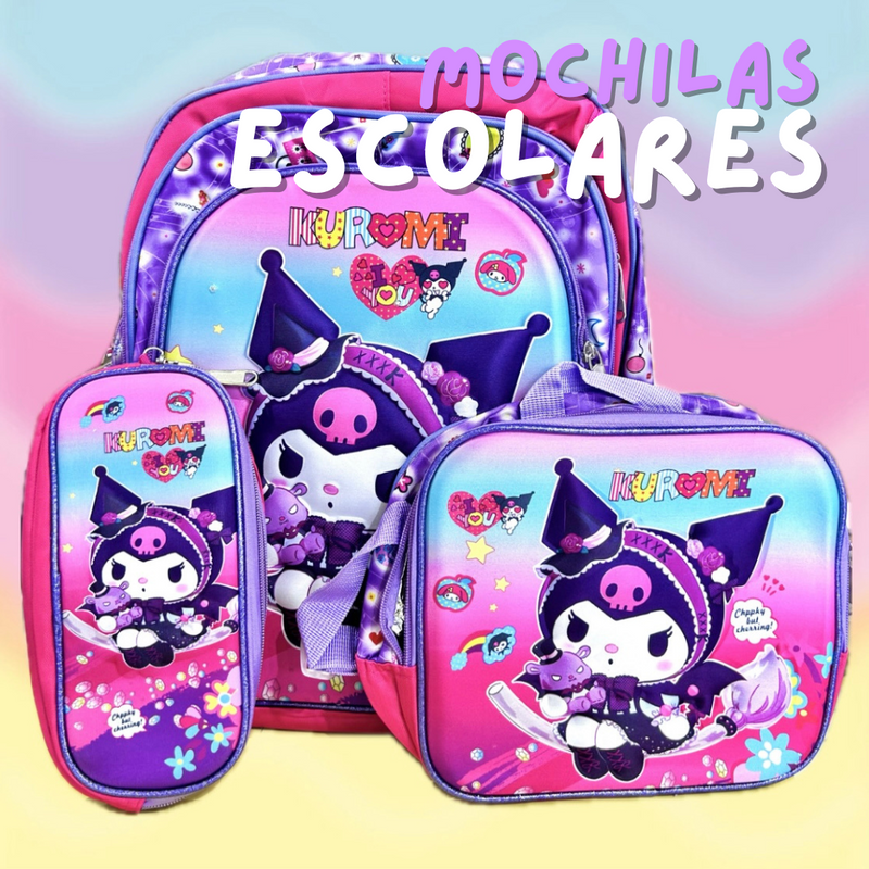 Set de mochila escolar con luces Sanrio