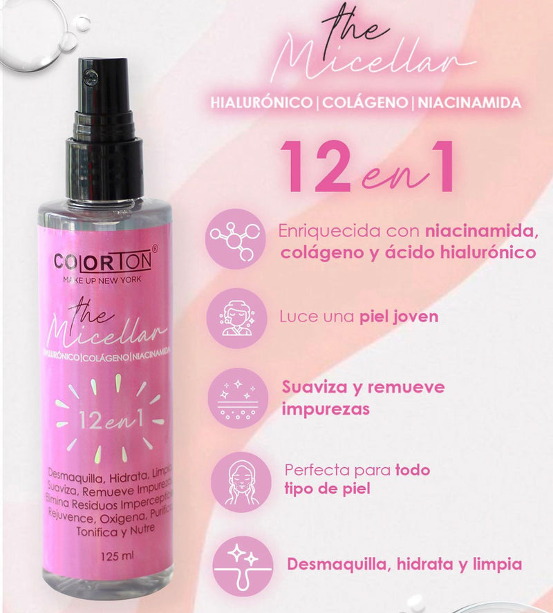 Agua micelar 12 en 1 The Micellar Colorton