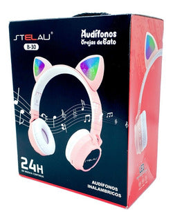 Stelau Audifonos Manos Libres B30 Orejas Gato Bluetooth Led