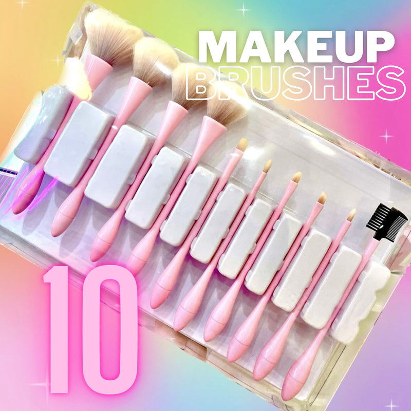 Set de 10 brochas de maquillaje