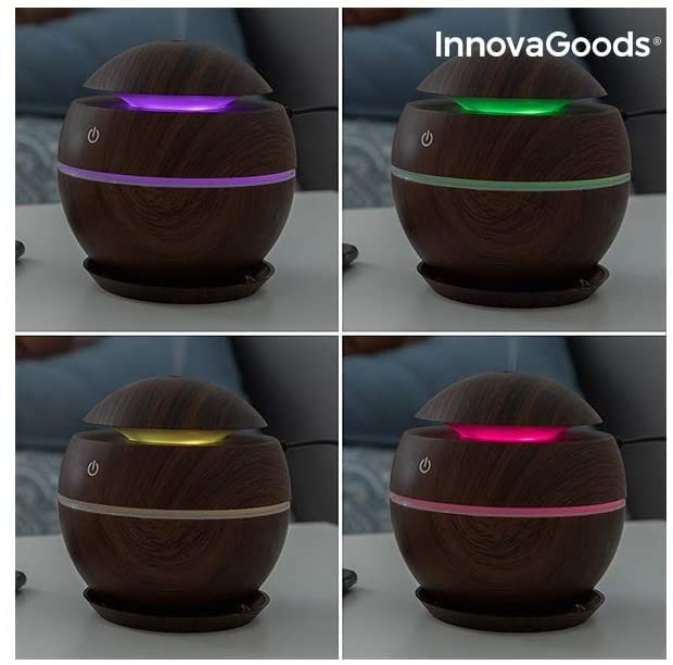 Humidificador LED de bambú